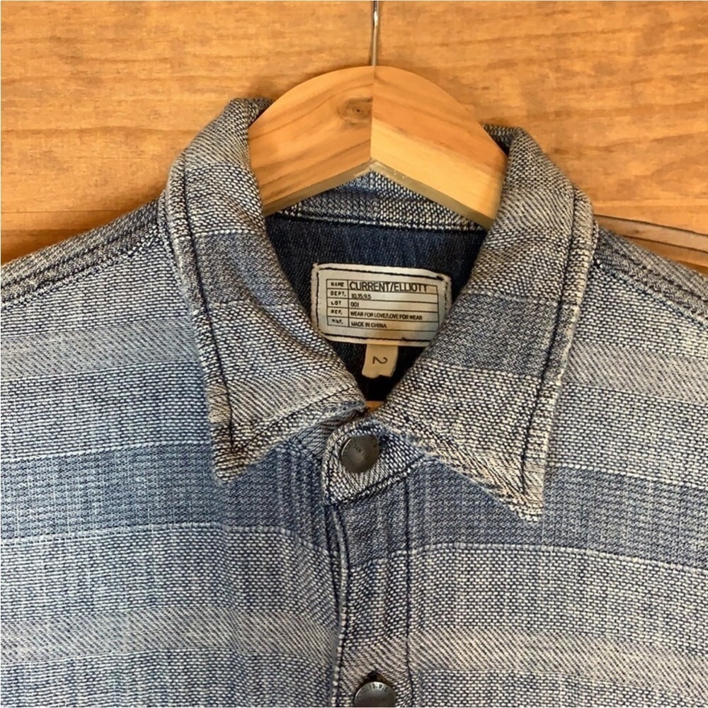 Current/Elliott Patch Pocket Ombr Denim Shirt / J… - image 8
